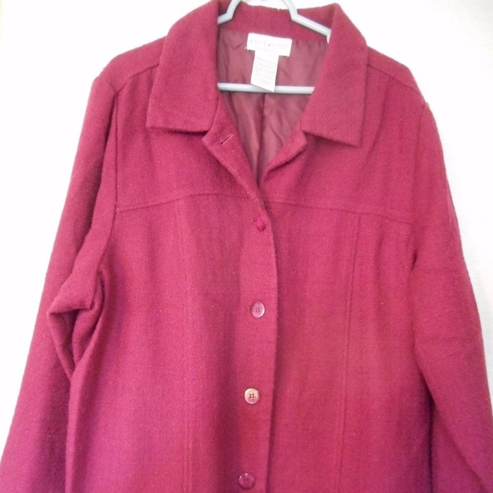 Lined Purple Blazer Jacket Sz 22W/24W White Stag